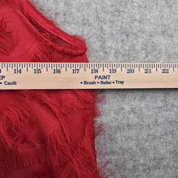 Shein Womens Red Fringe High-Neck Sleeveless Top Lightweight Polyester - Picture 8 of 8